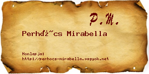 Perhócs Mirabella névjegykártya